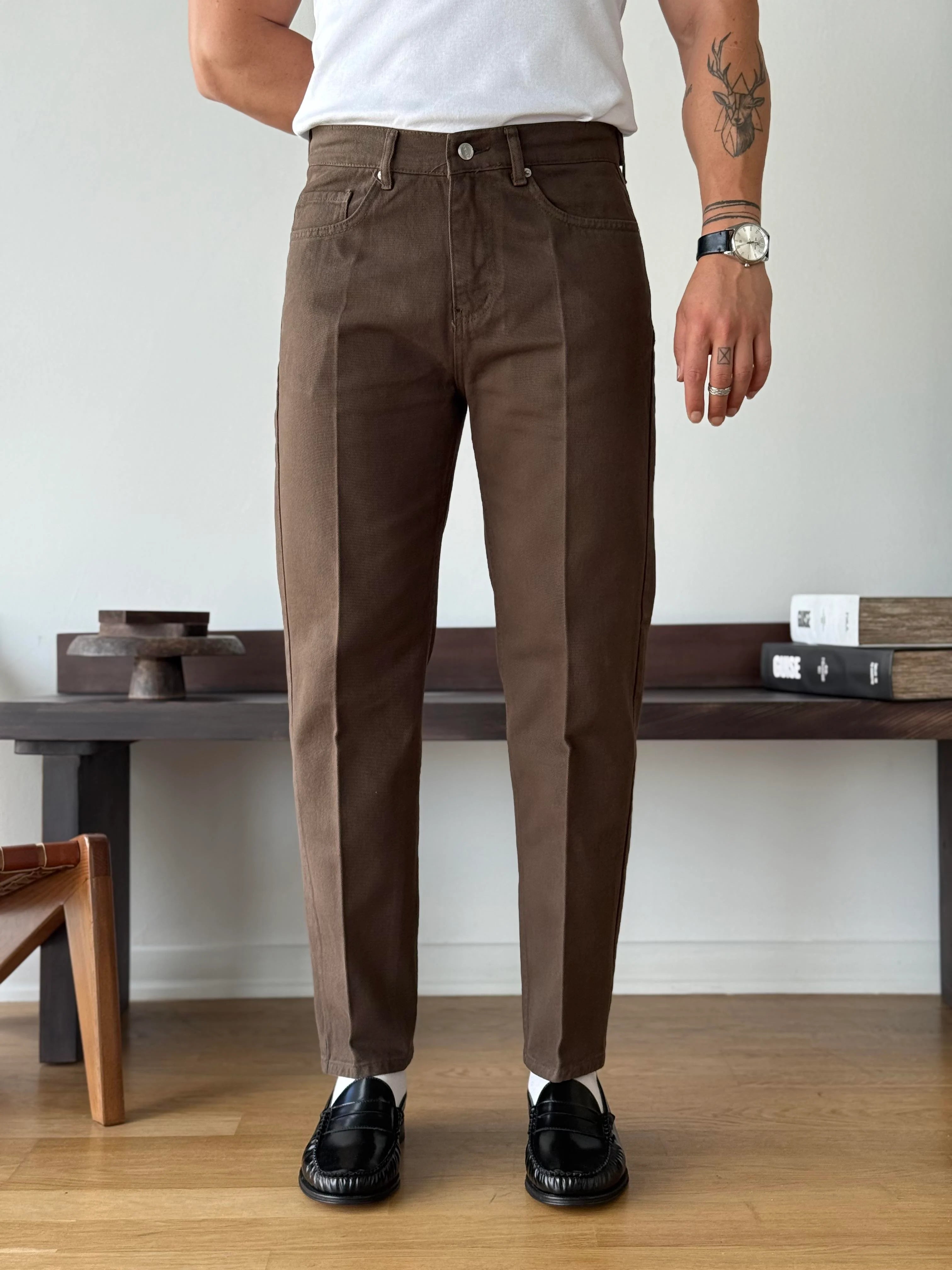 Creased Denim Trousers