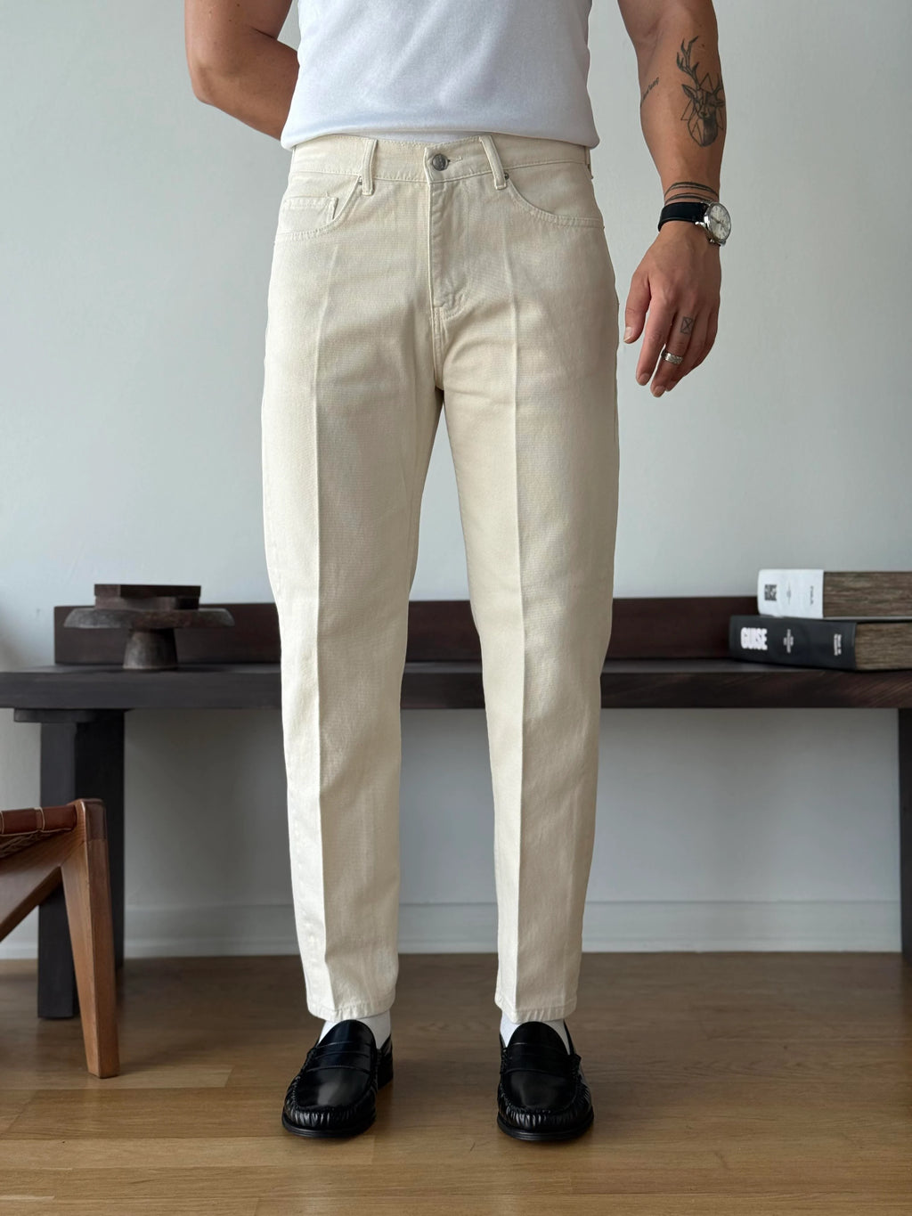 Creased Denim Trousers