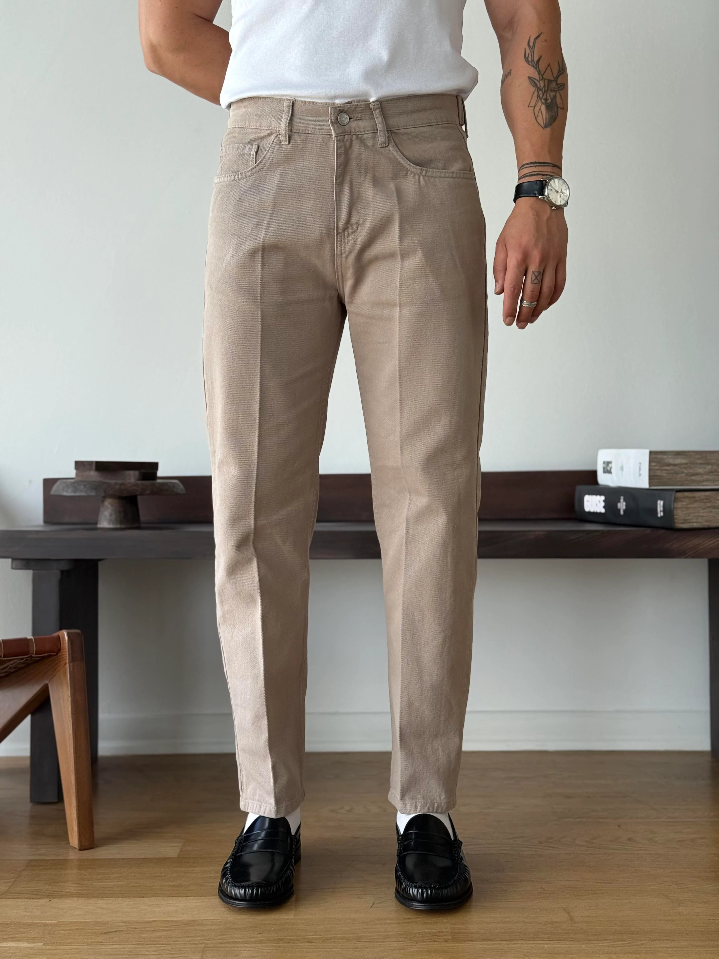 Creased Denim Trousers