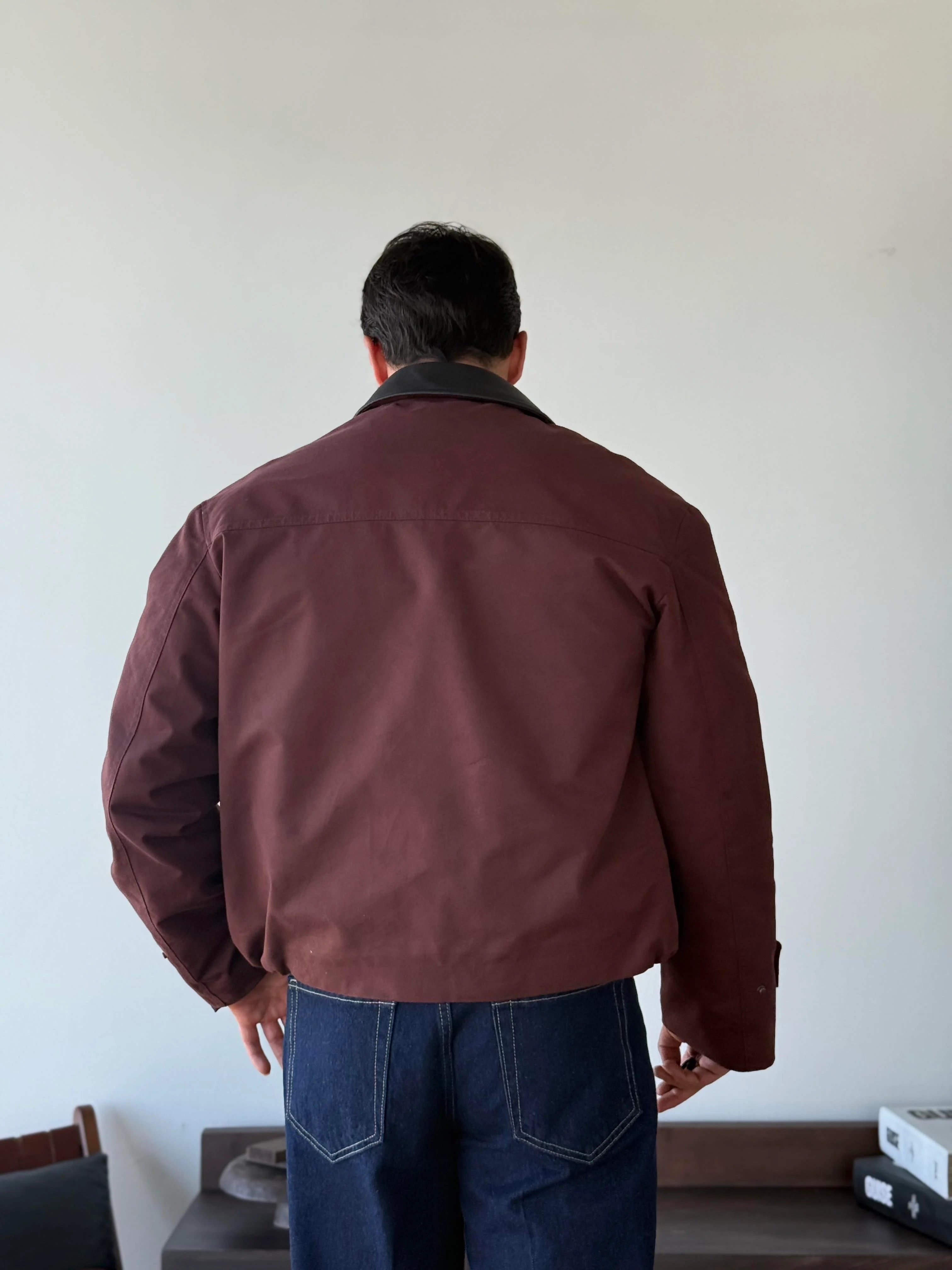 Leather-Collar Blouson