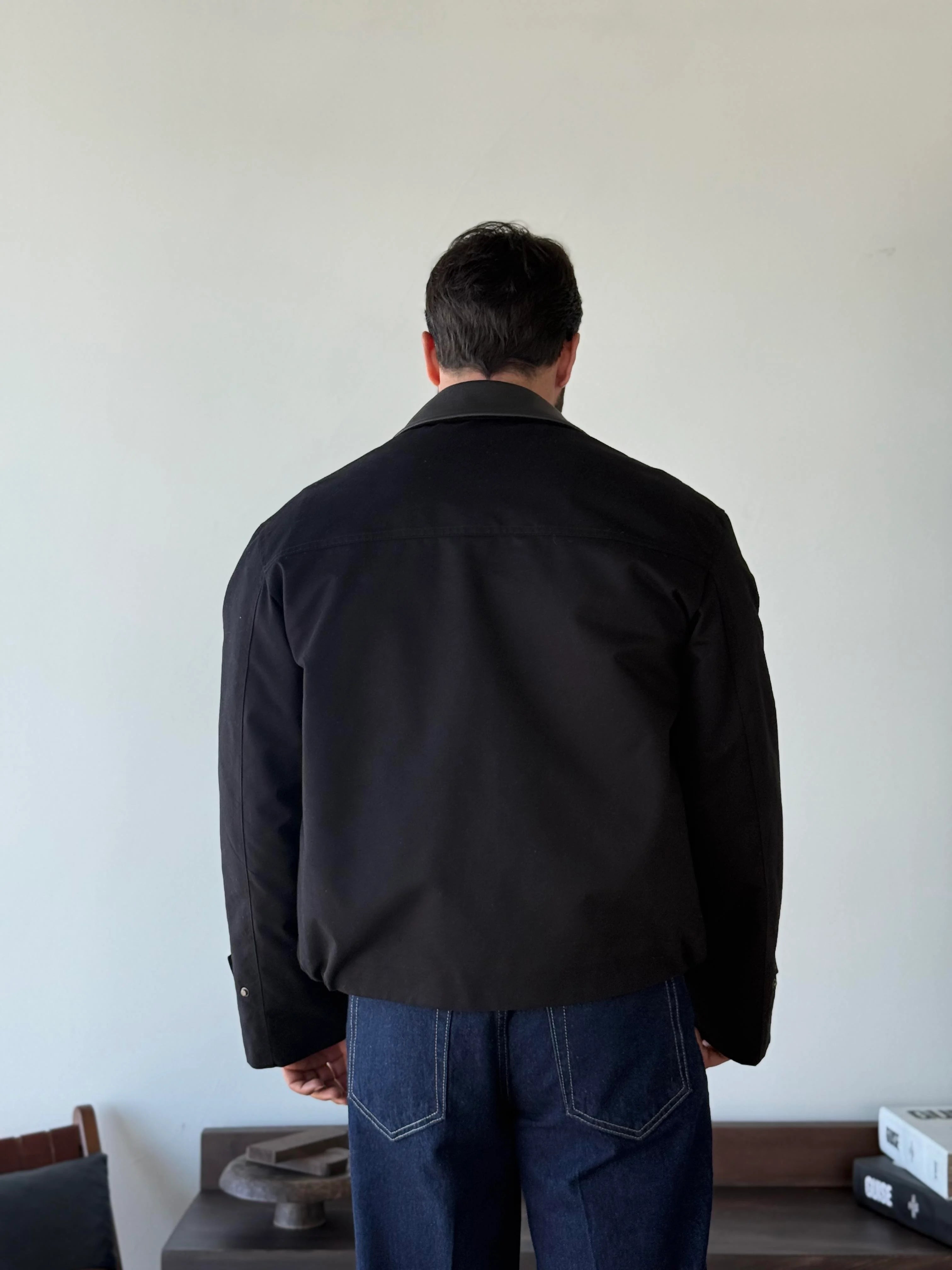 Leather-Collar Blouson