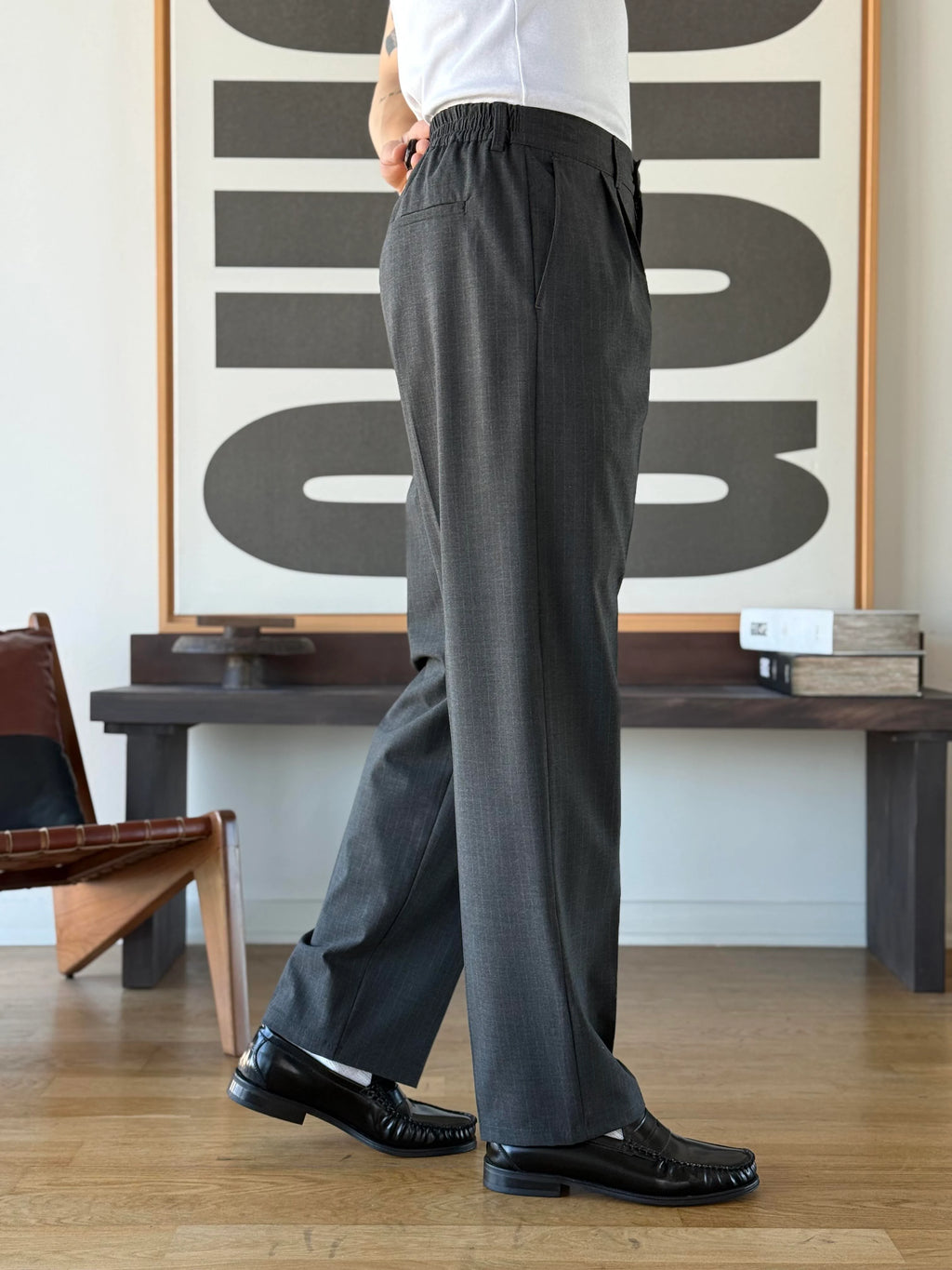 Pinstripe Tapered Trouser