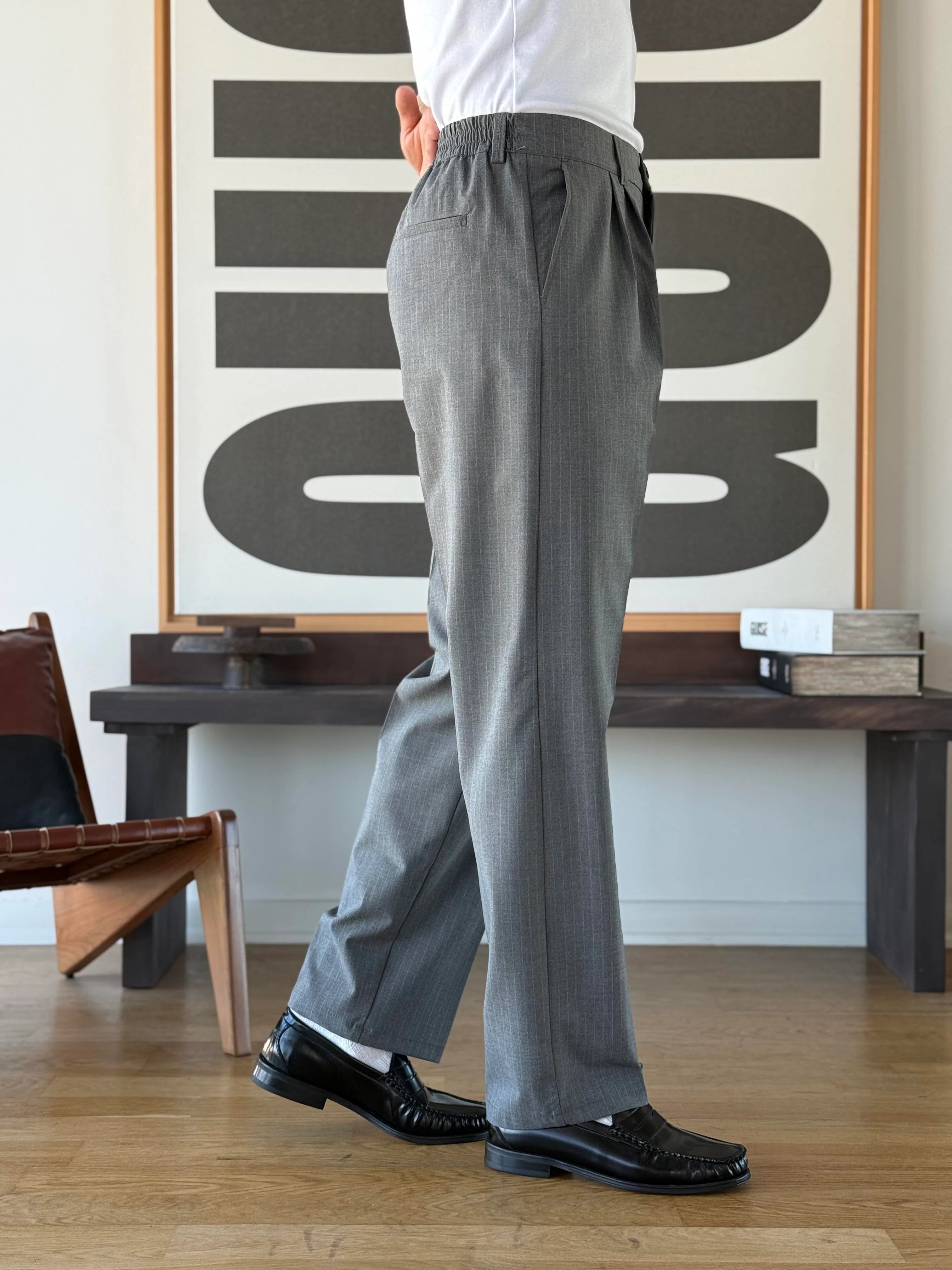 Pinstripe Tapered Trouser