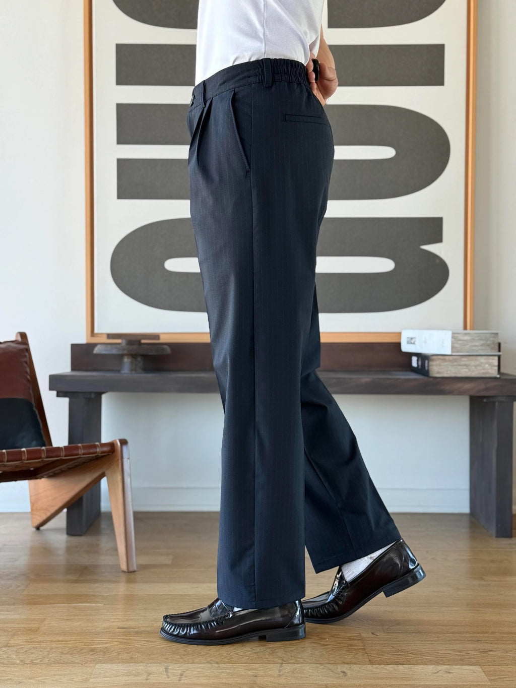 Pinstripe Tapered Trouser