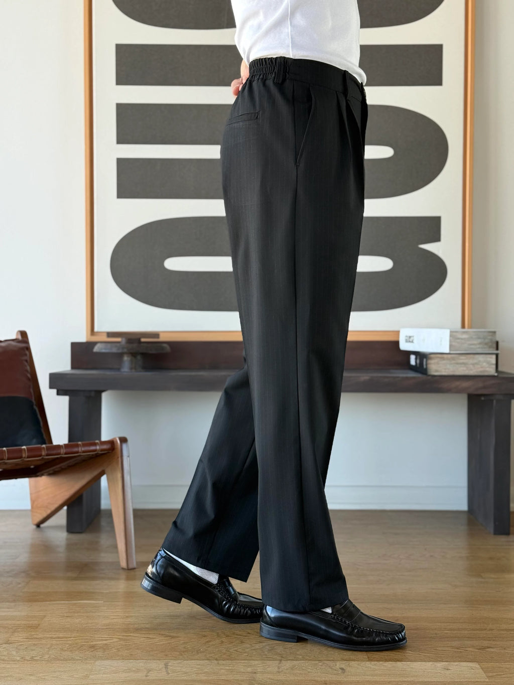 Pinstripe Tapered Trouser