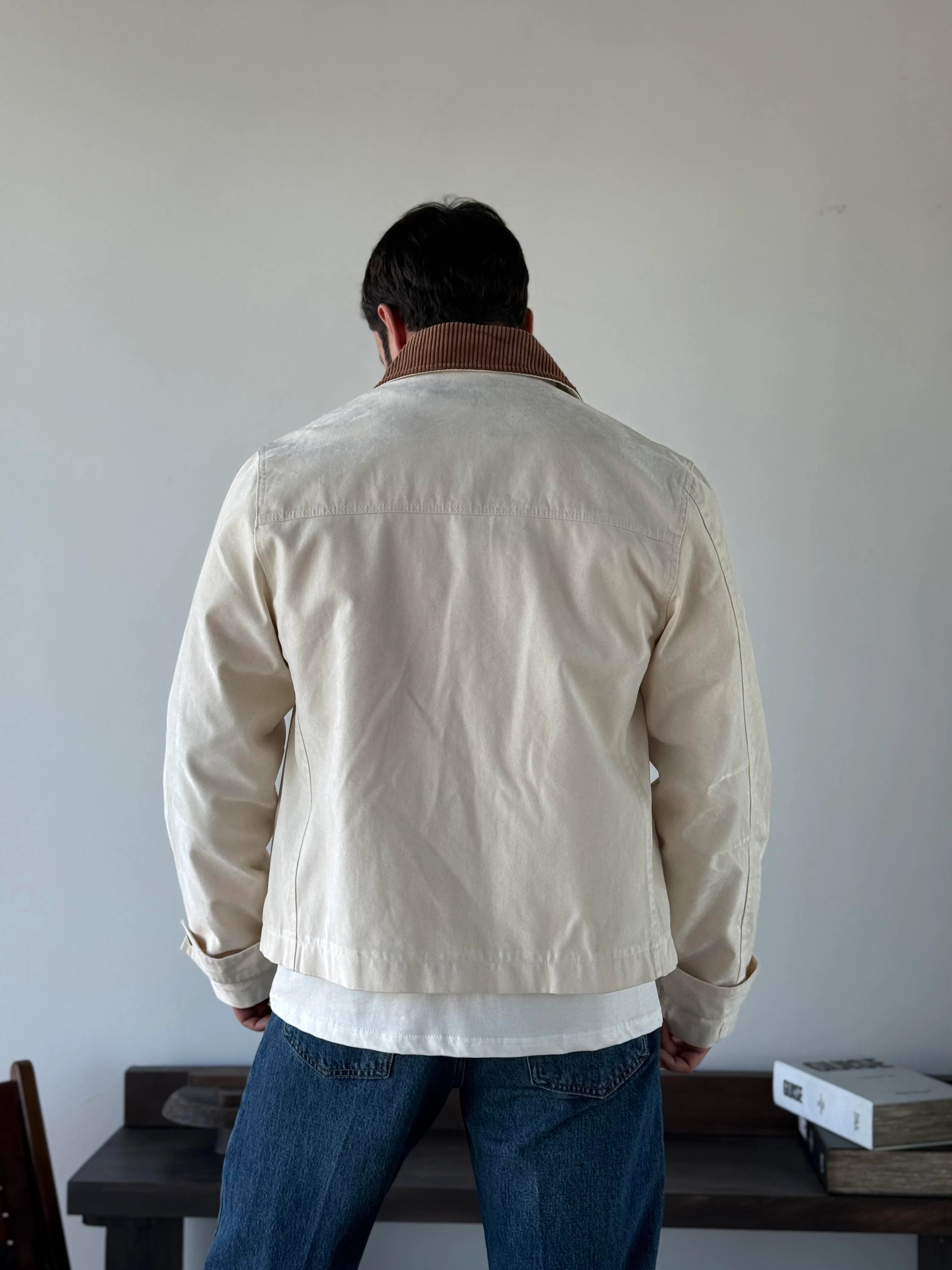 Contrast Collar Worker Jacket