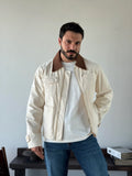 Contrast Collar Worker Jacket