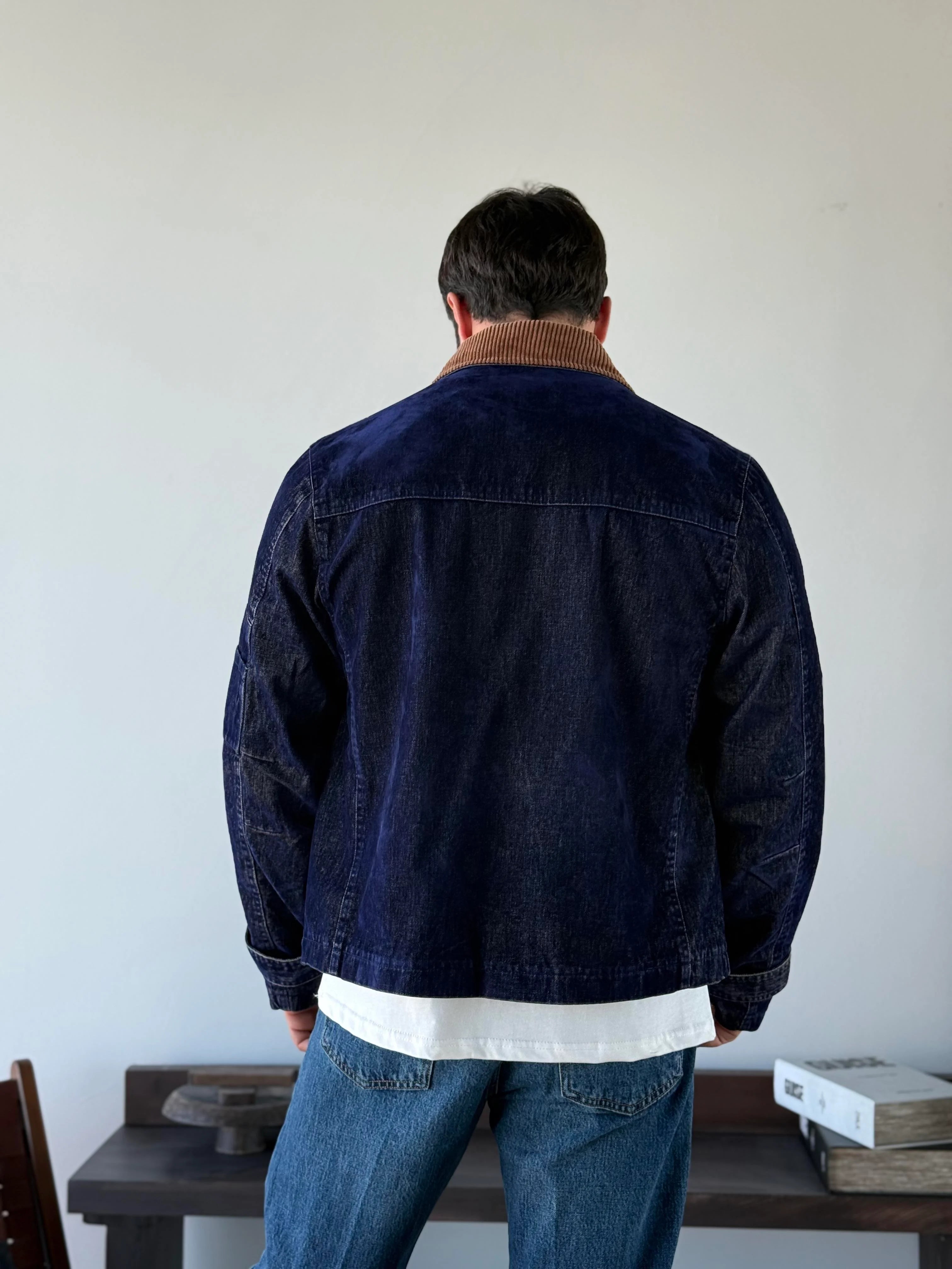 Contrast Collar Worker Jacket