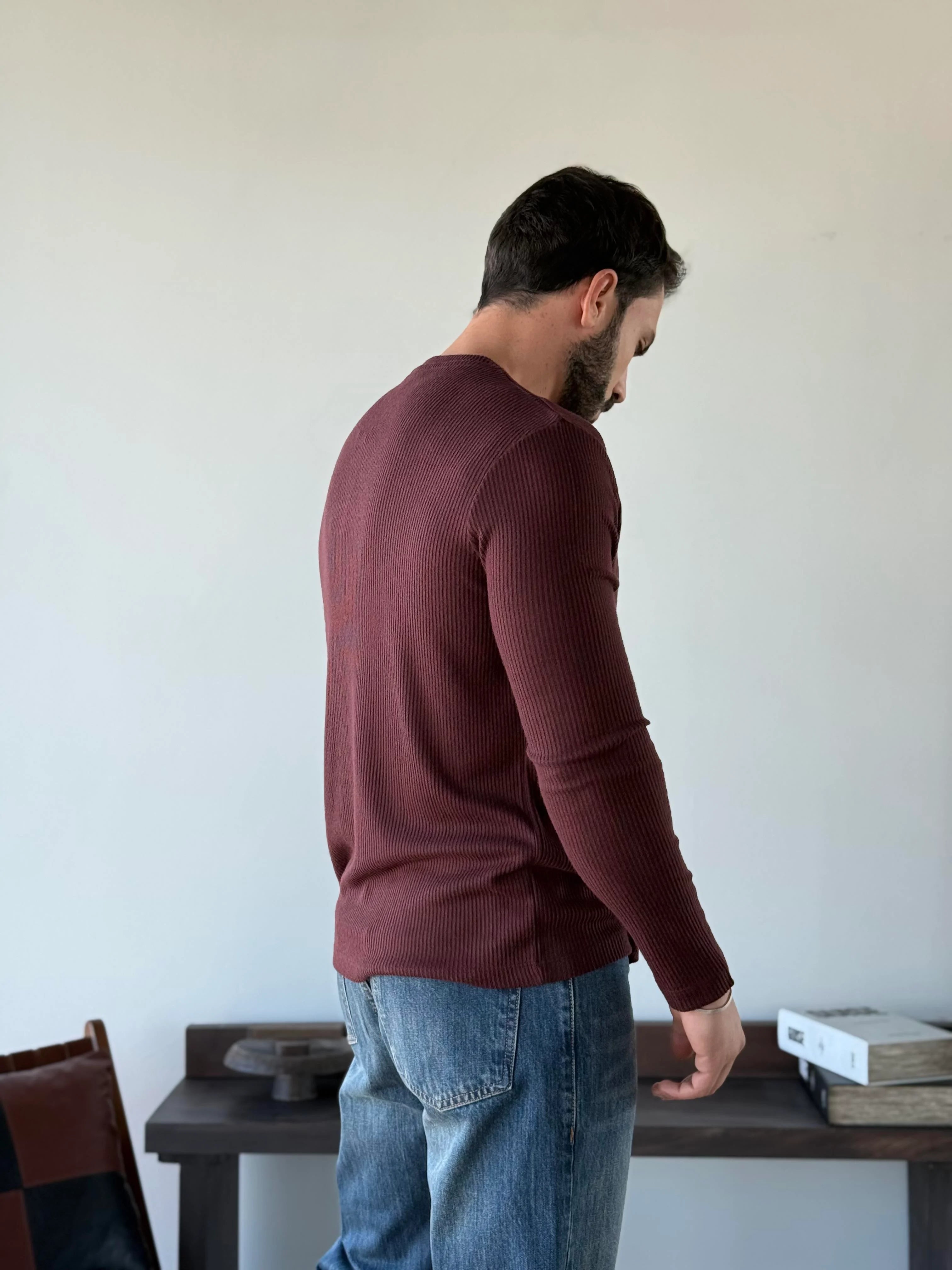 Ravon Ribbed Henley Knit