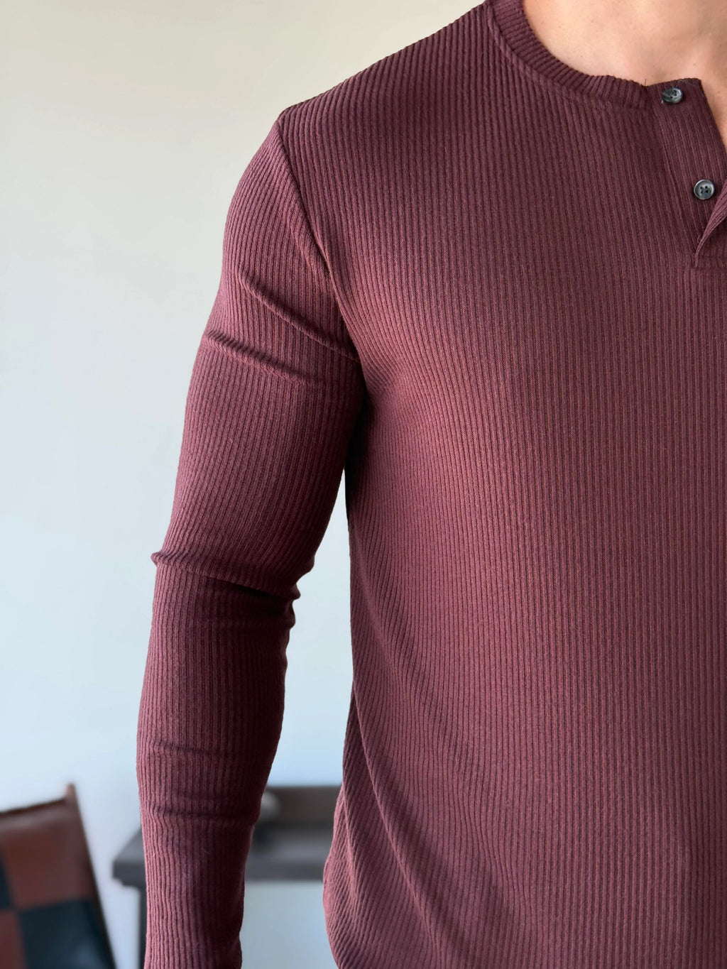 Ravon Ribbed Henley Knit