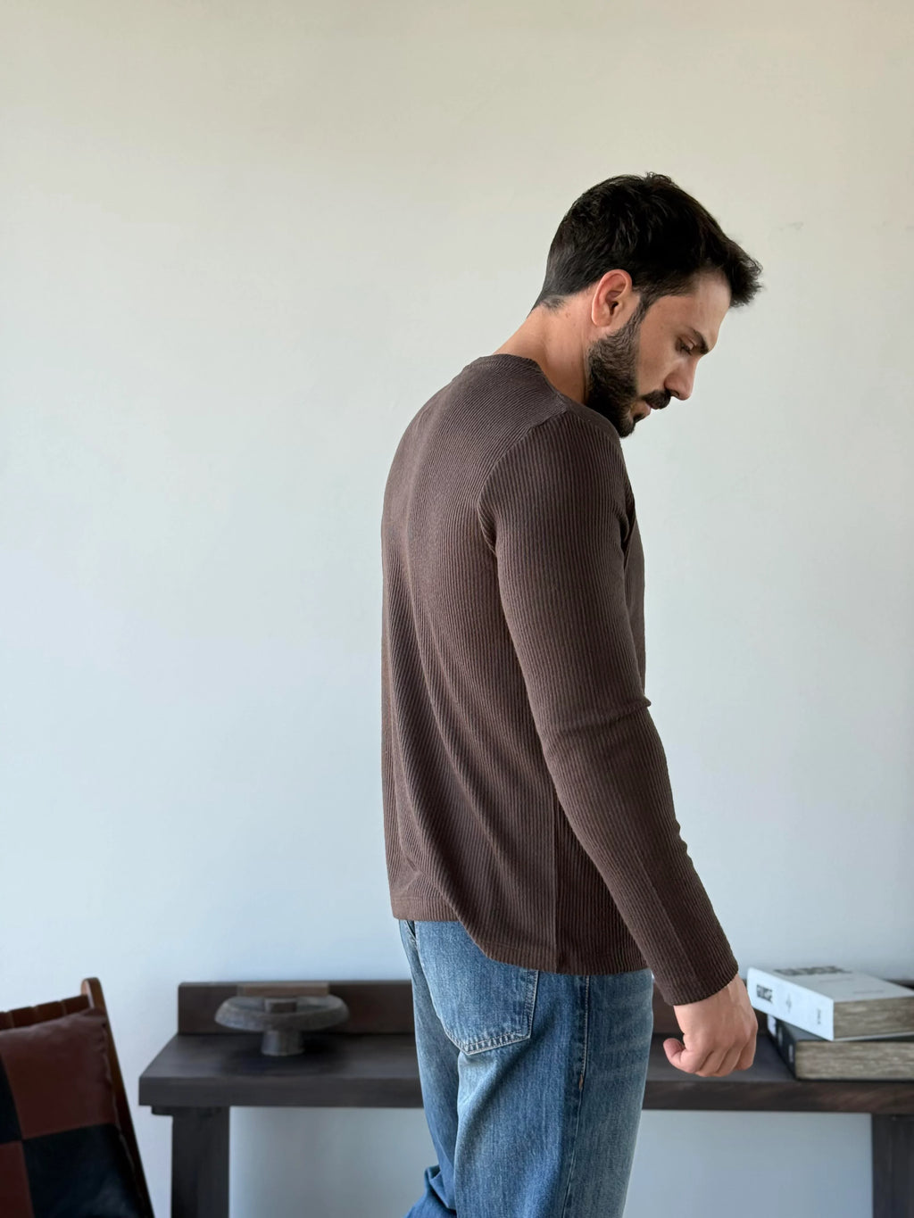Ravon Ribbed Henley Knit