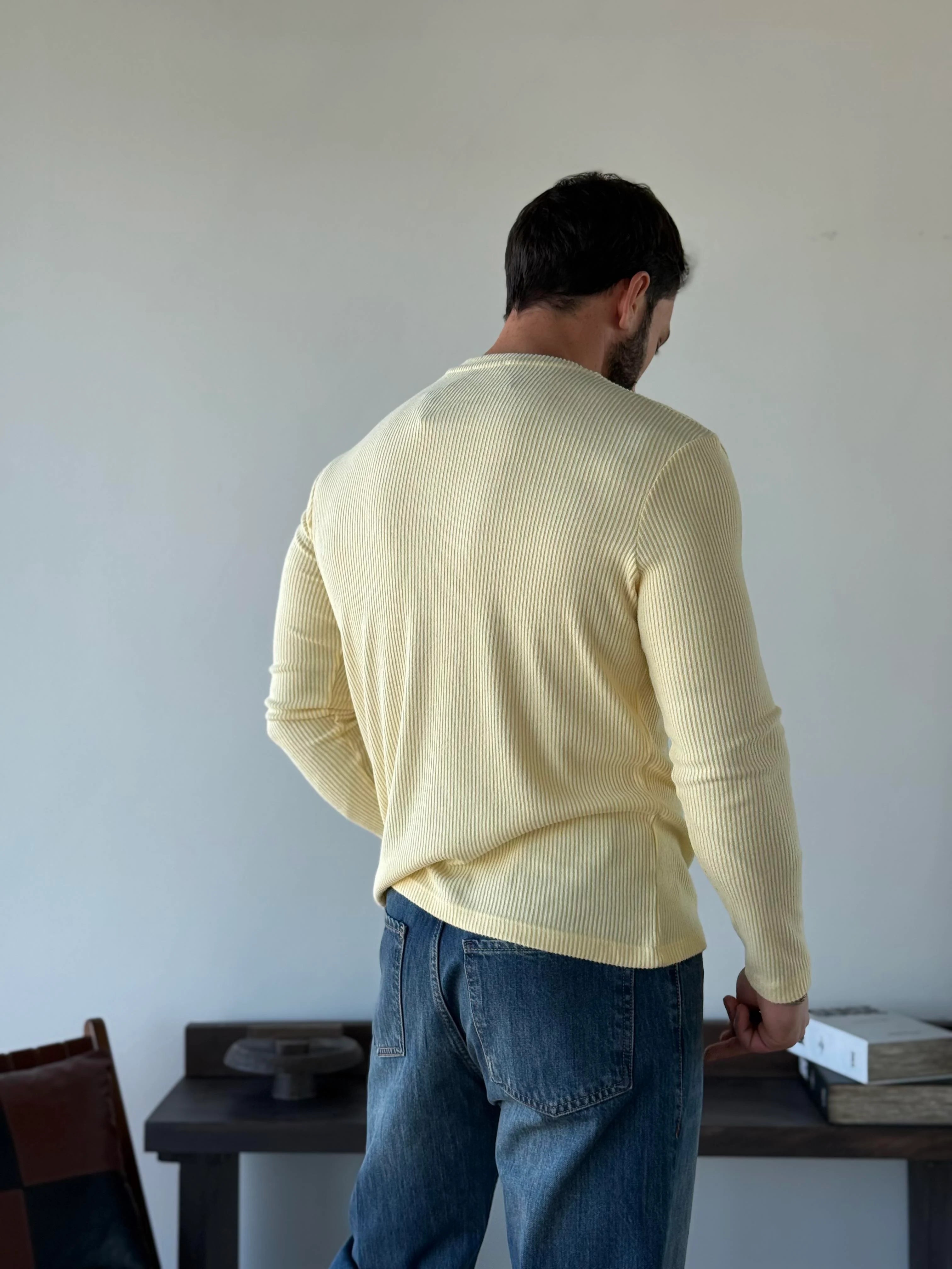 Ravon Ribbed Henley Knit