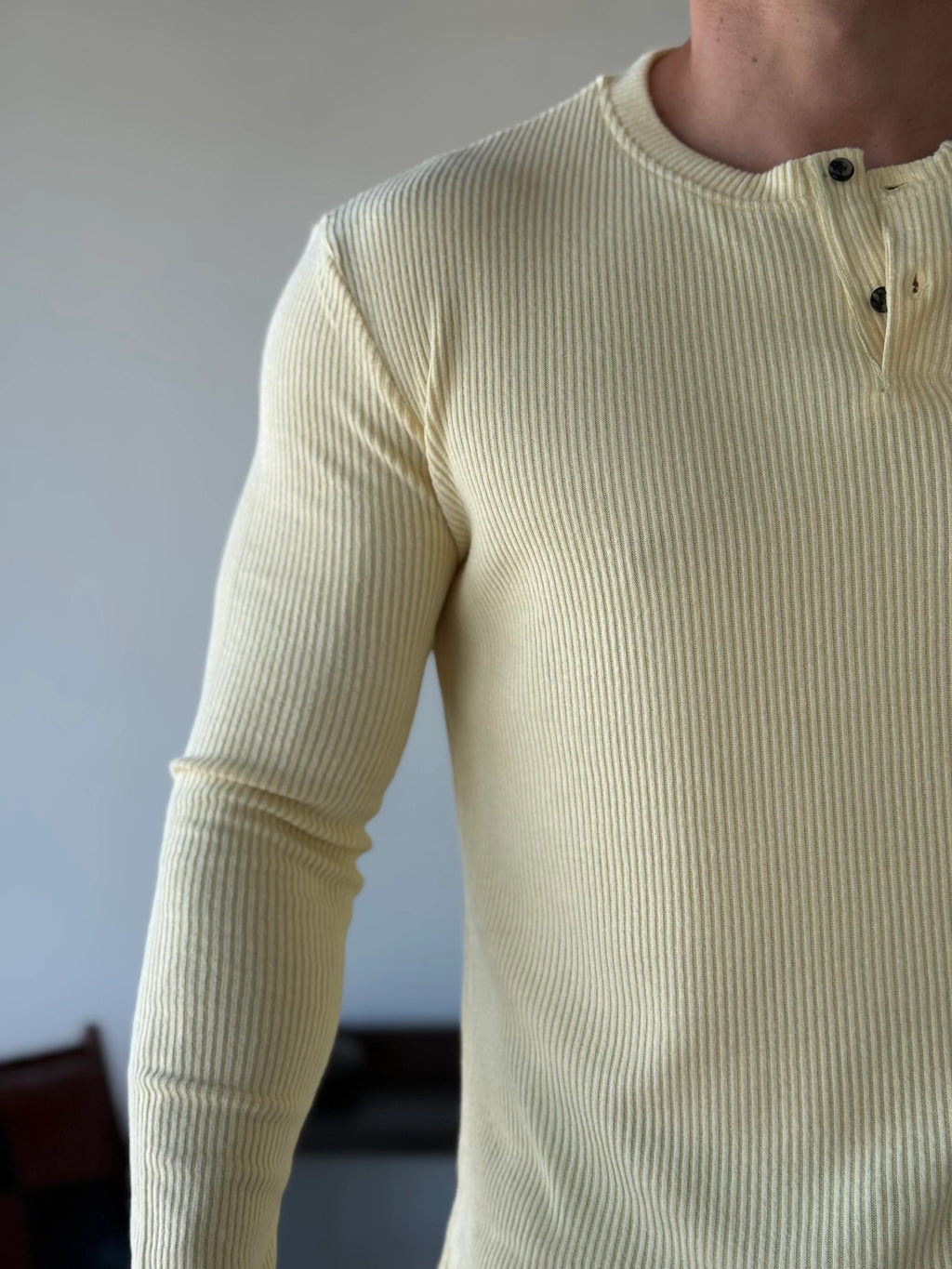 Ravon Ribbed Henley Knit