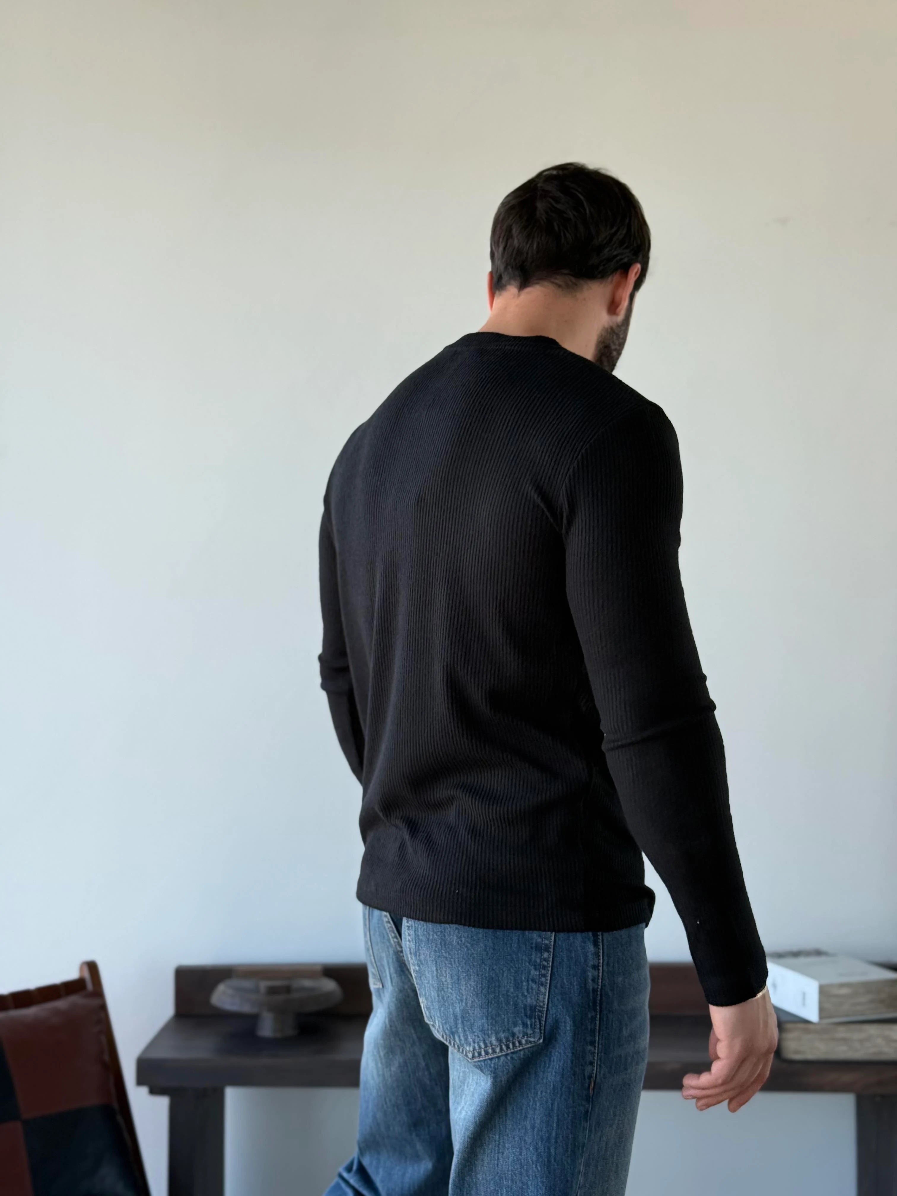 Ravon Ribbed Henley Knit