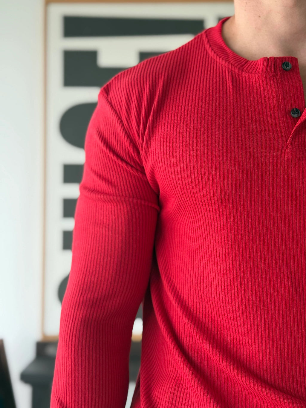 Ravon Ribbed Henley Knit