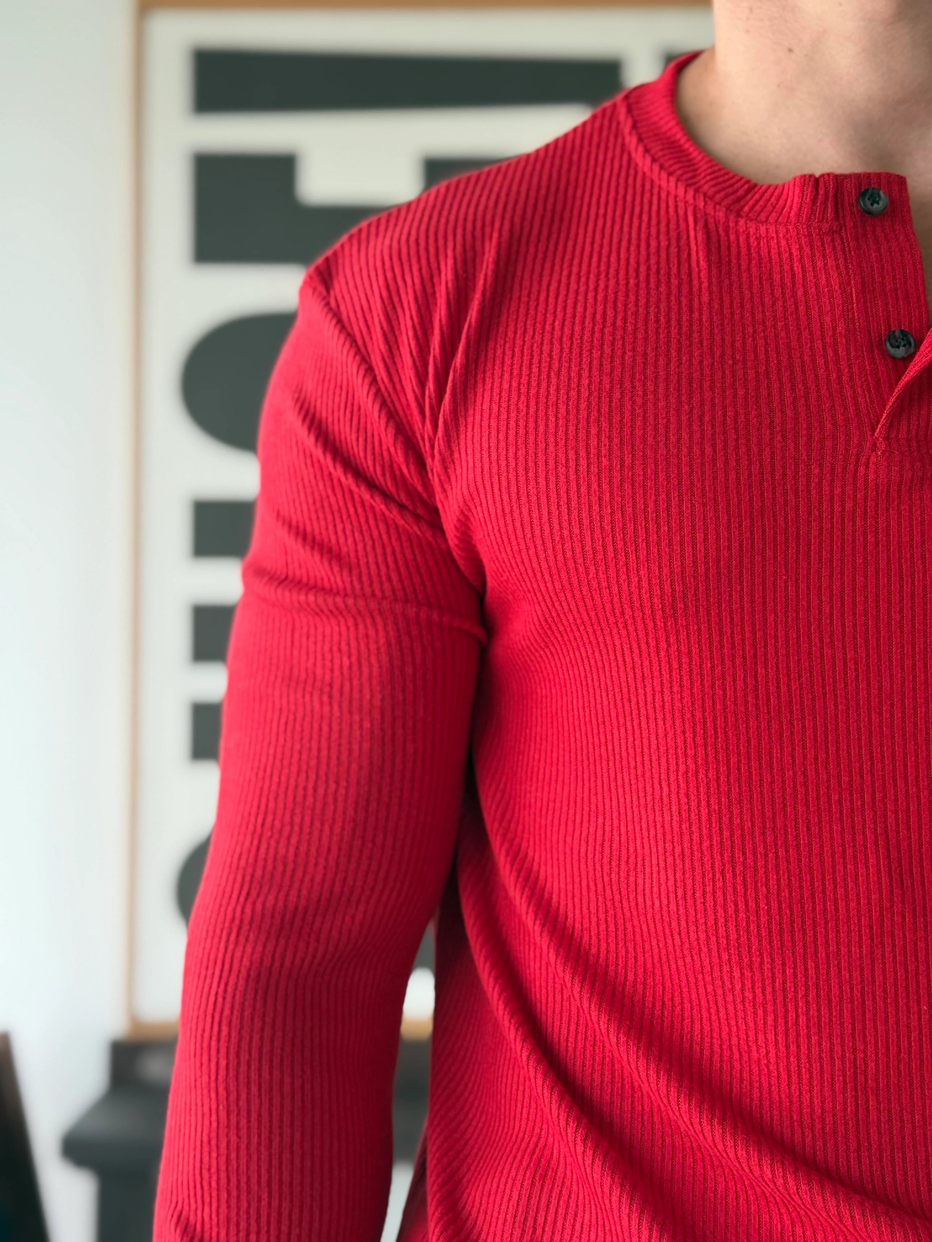 Ravon Ribbed Henley Knit