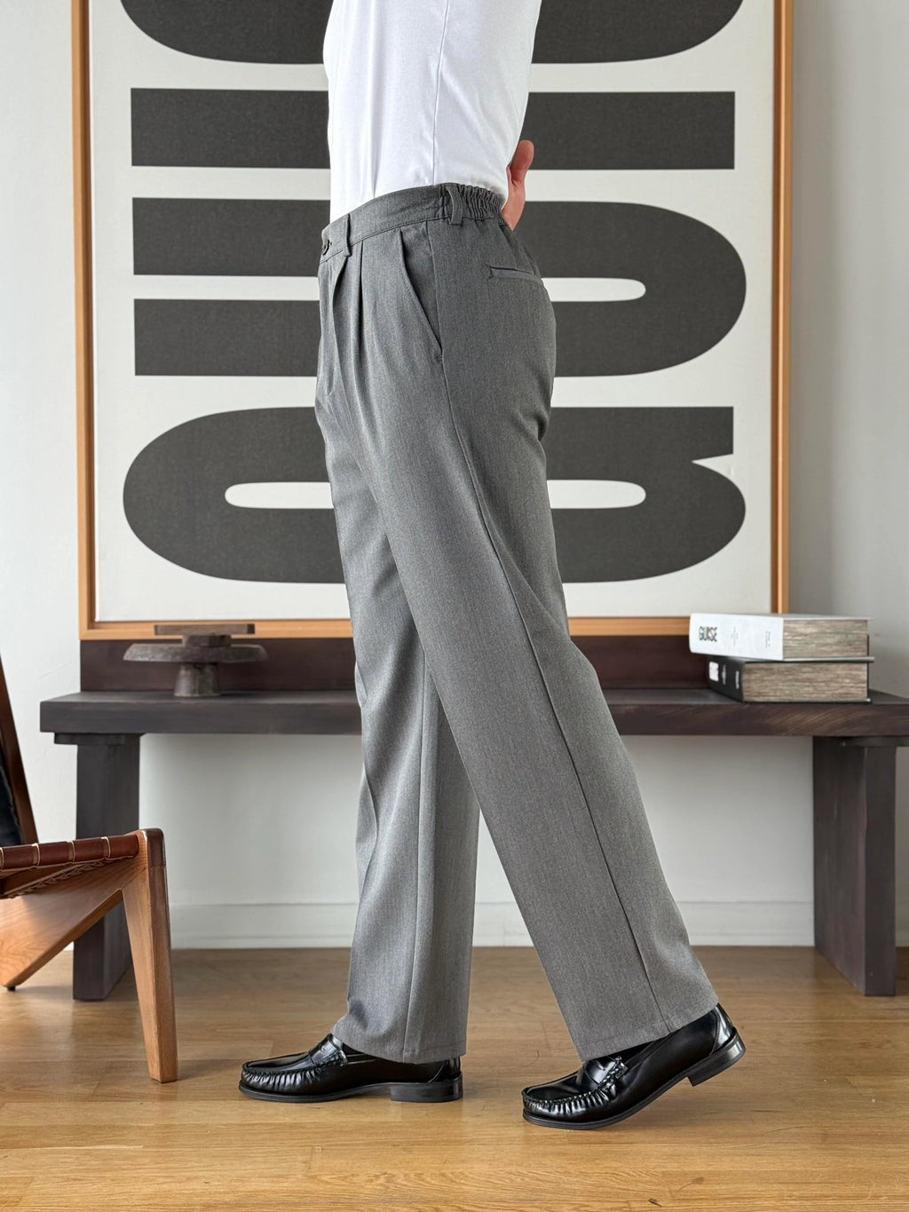 Tapered Wide Leg Trousers