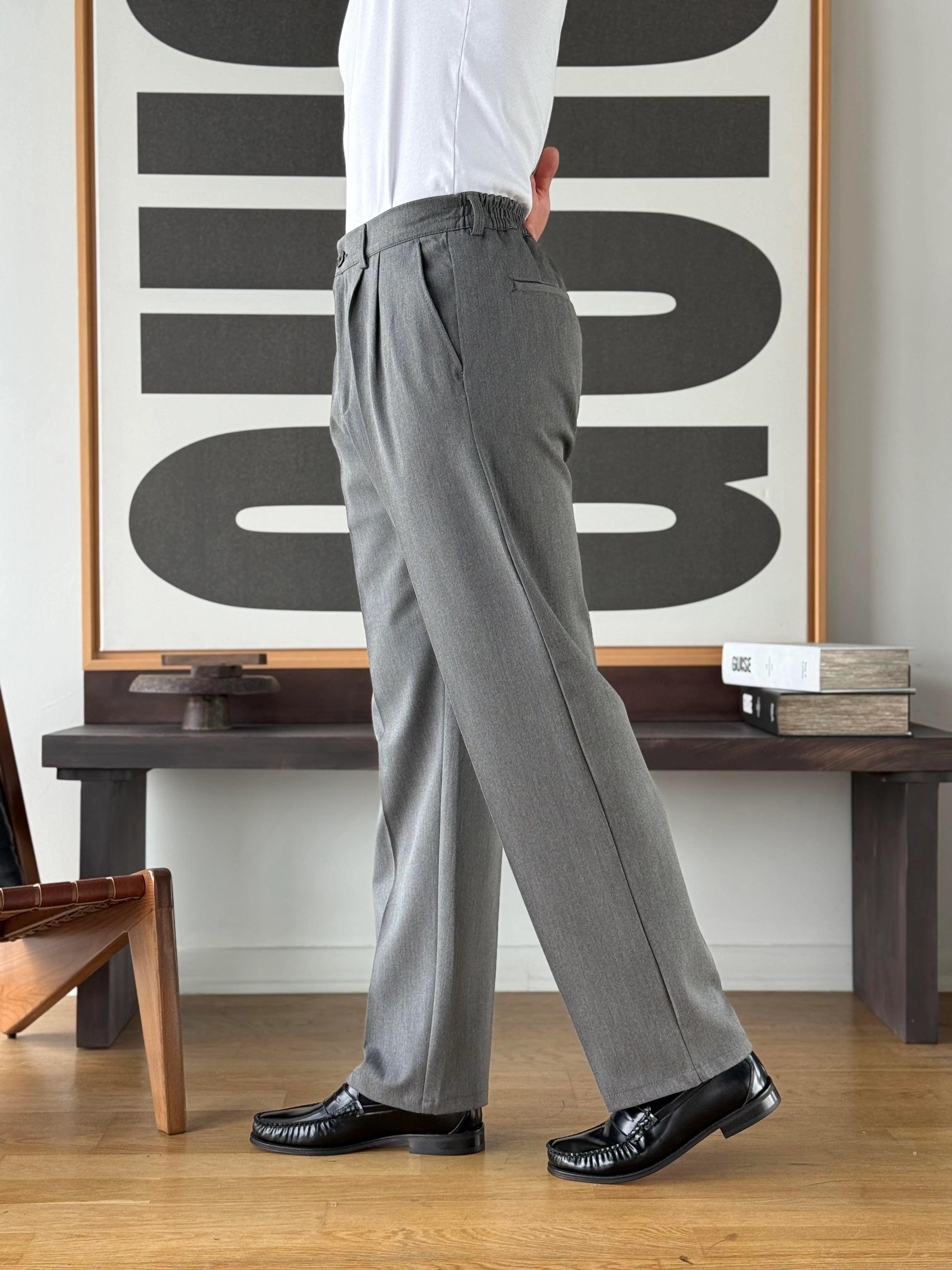 Tapered Wide Leg Trousers