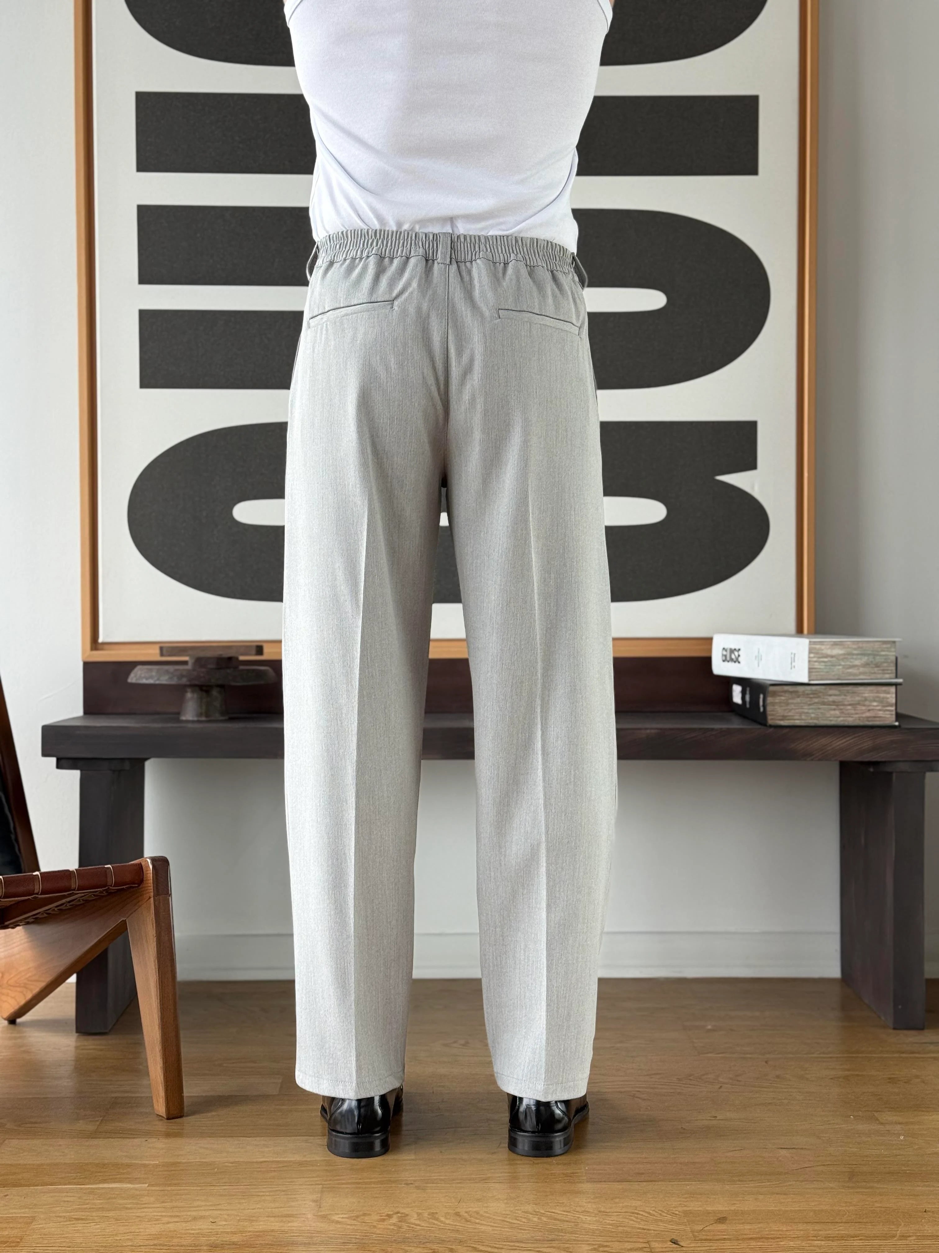 Tapered Wide Leg Trousers