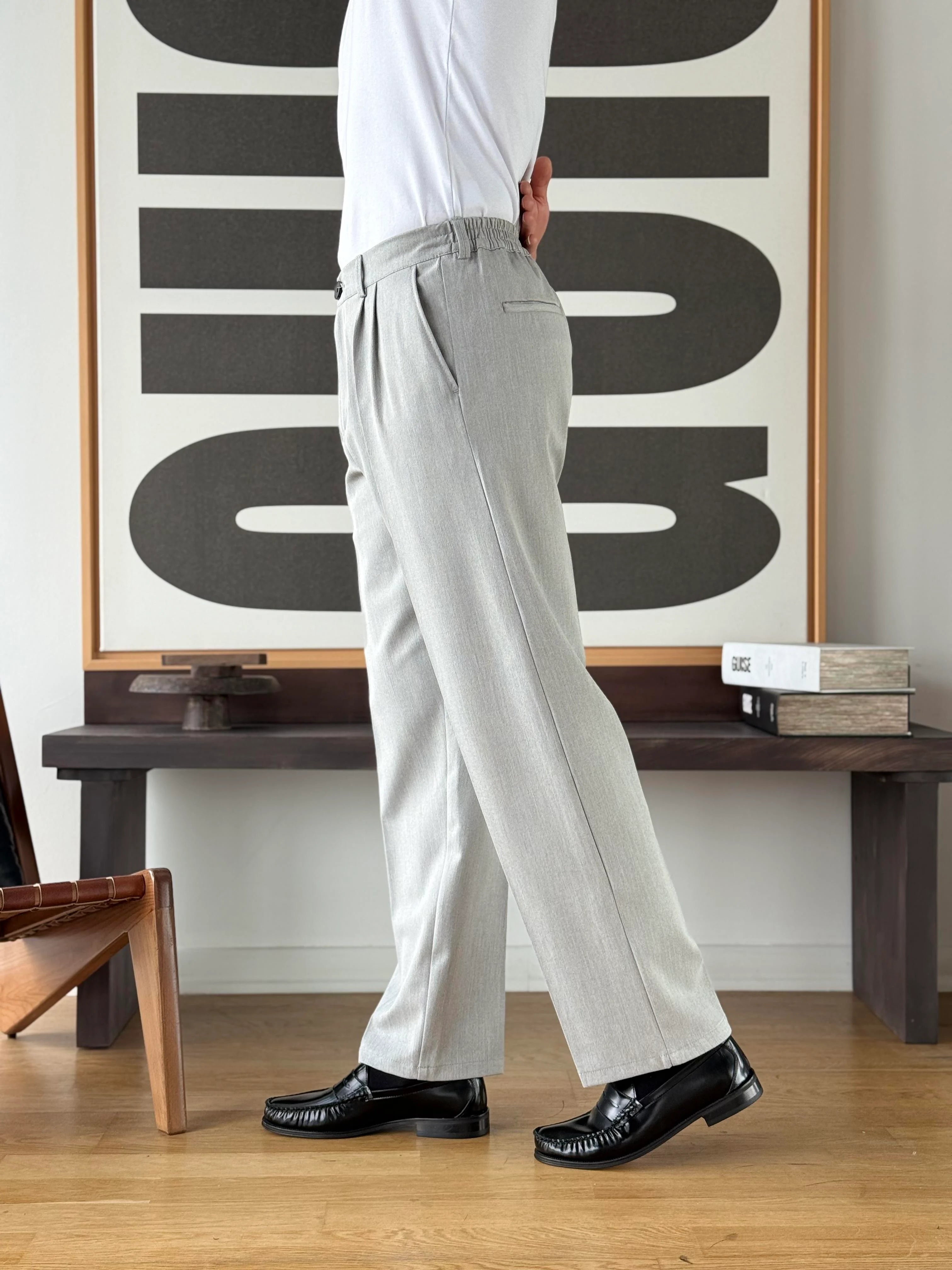 Tapered Wide Leg Trousers