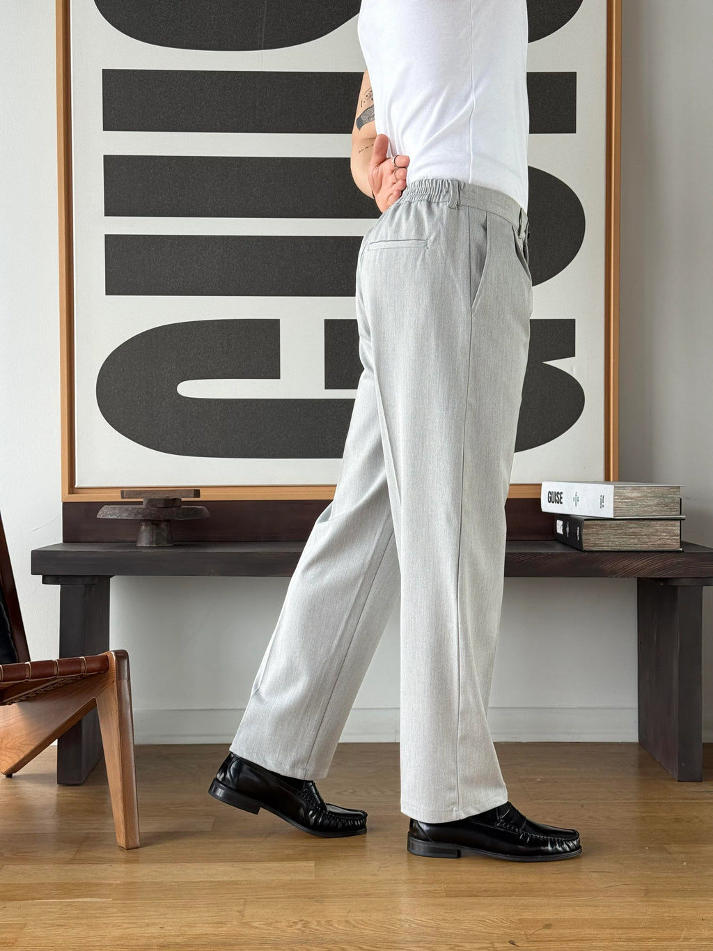 Tapered Wide Leg Trousers