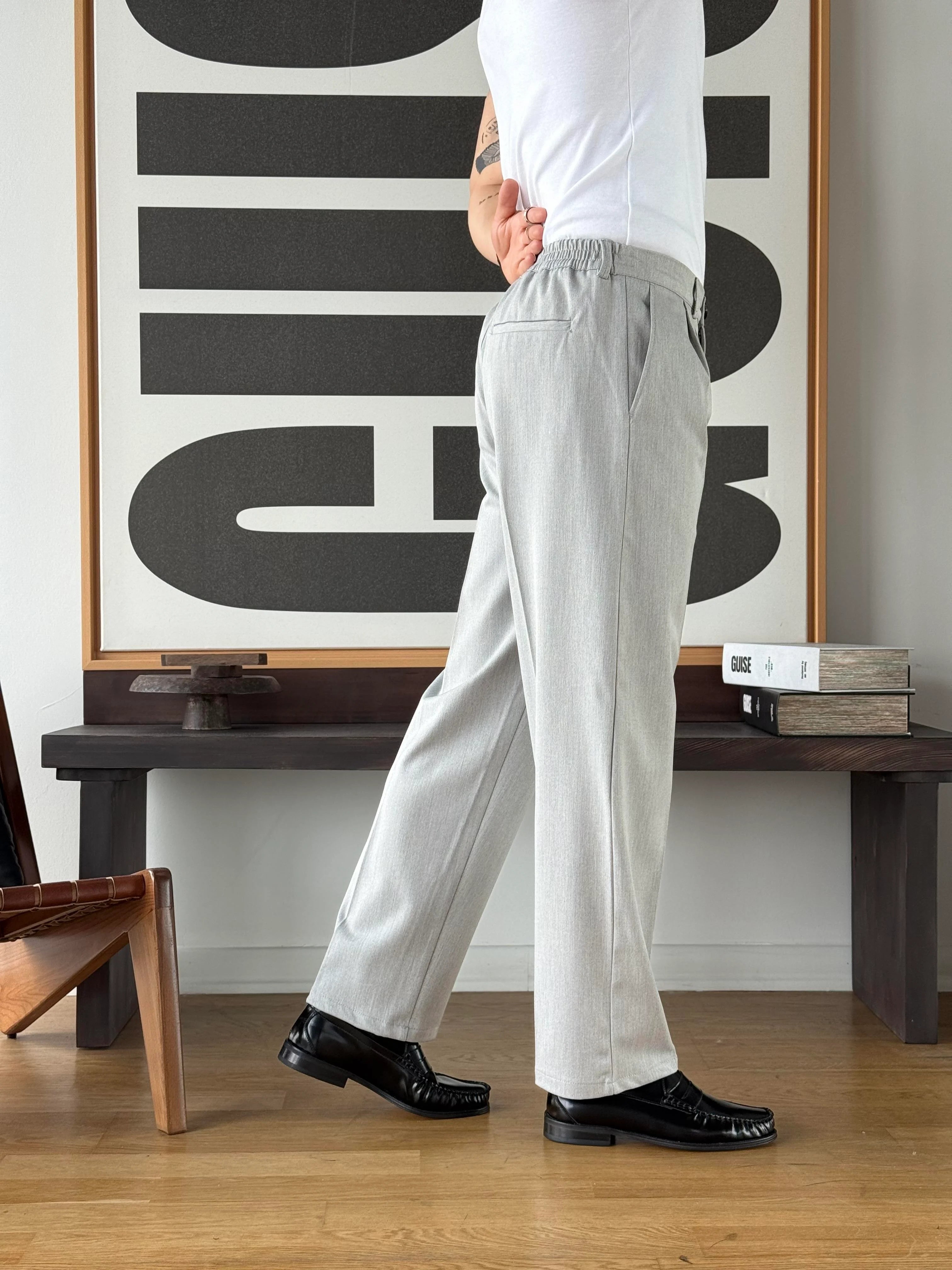 Tapered Wide Leg Trousers