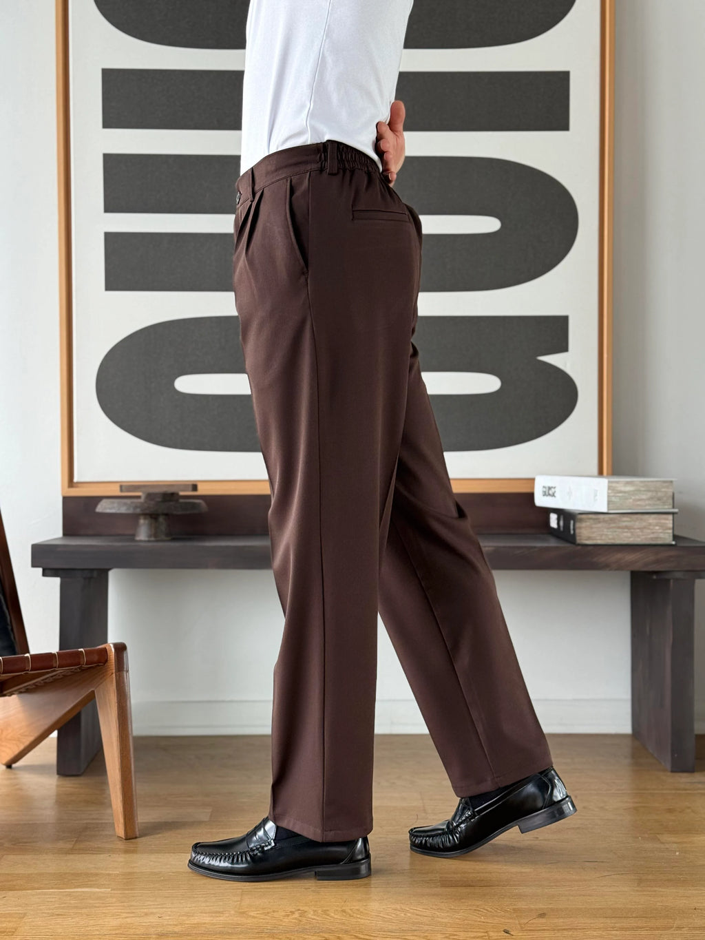 Tapered Wide Leg Trousers