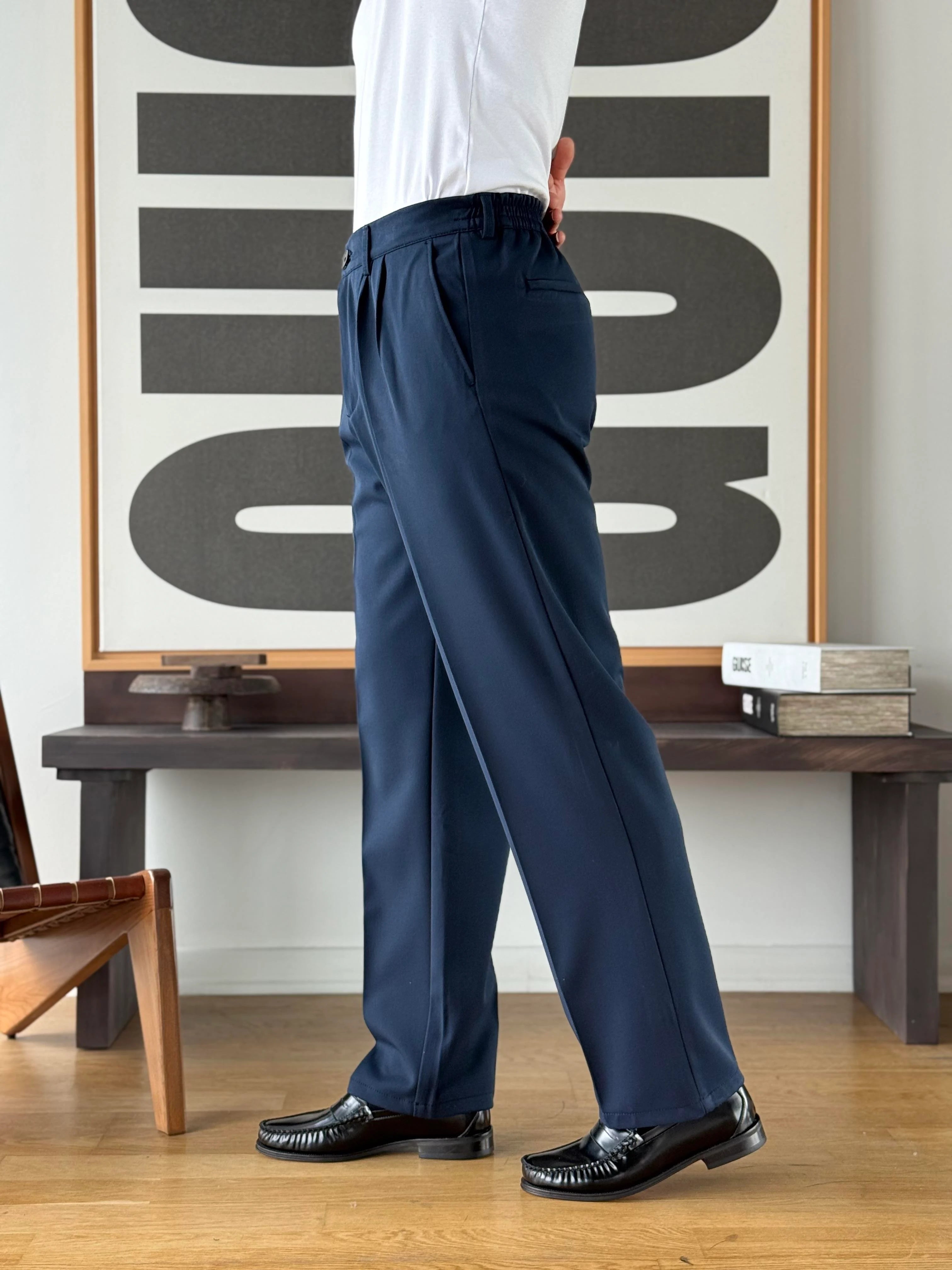 Tapered Wide Leg Trousers