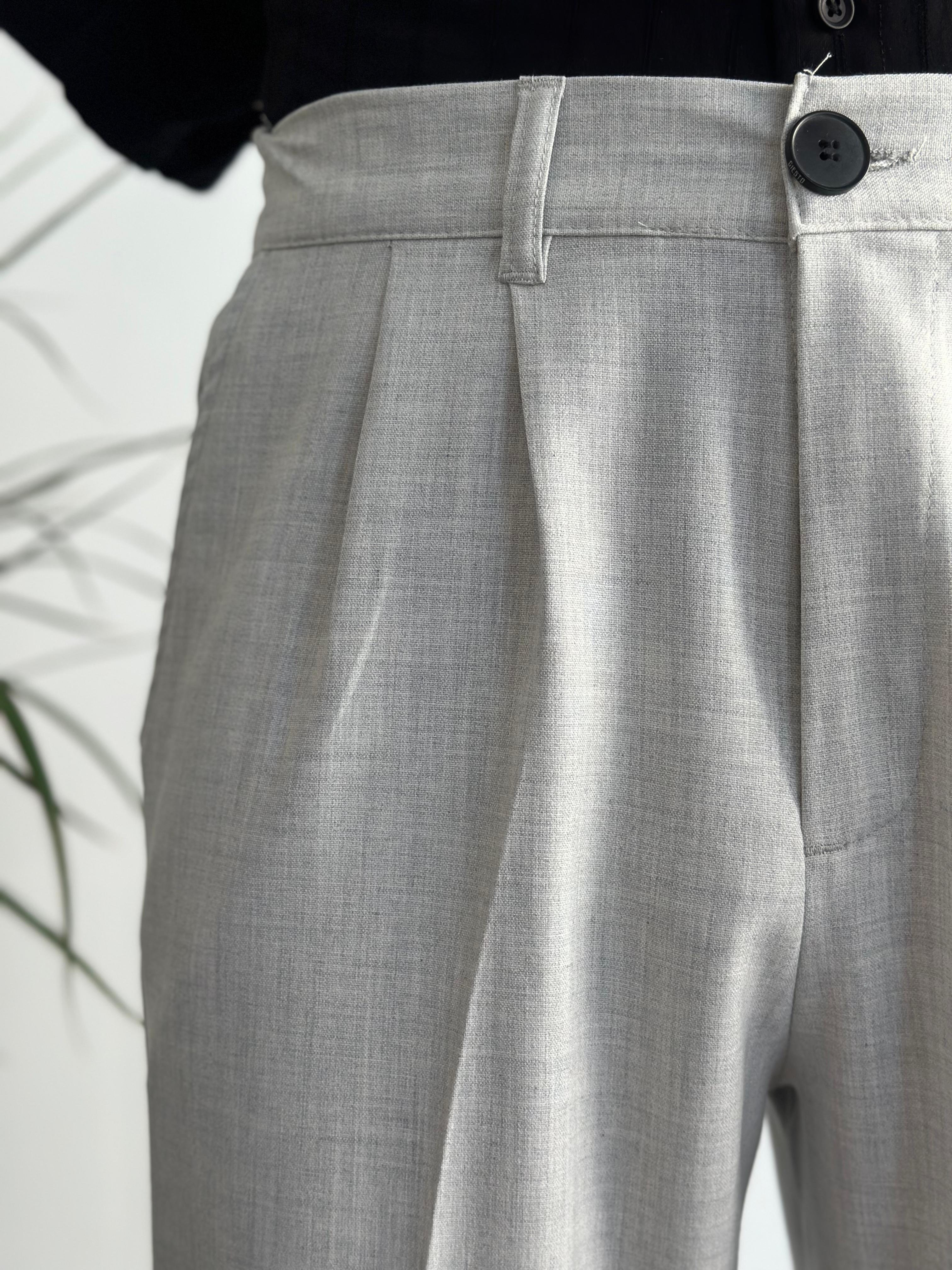 Comfort-Waist Pleated Trousers