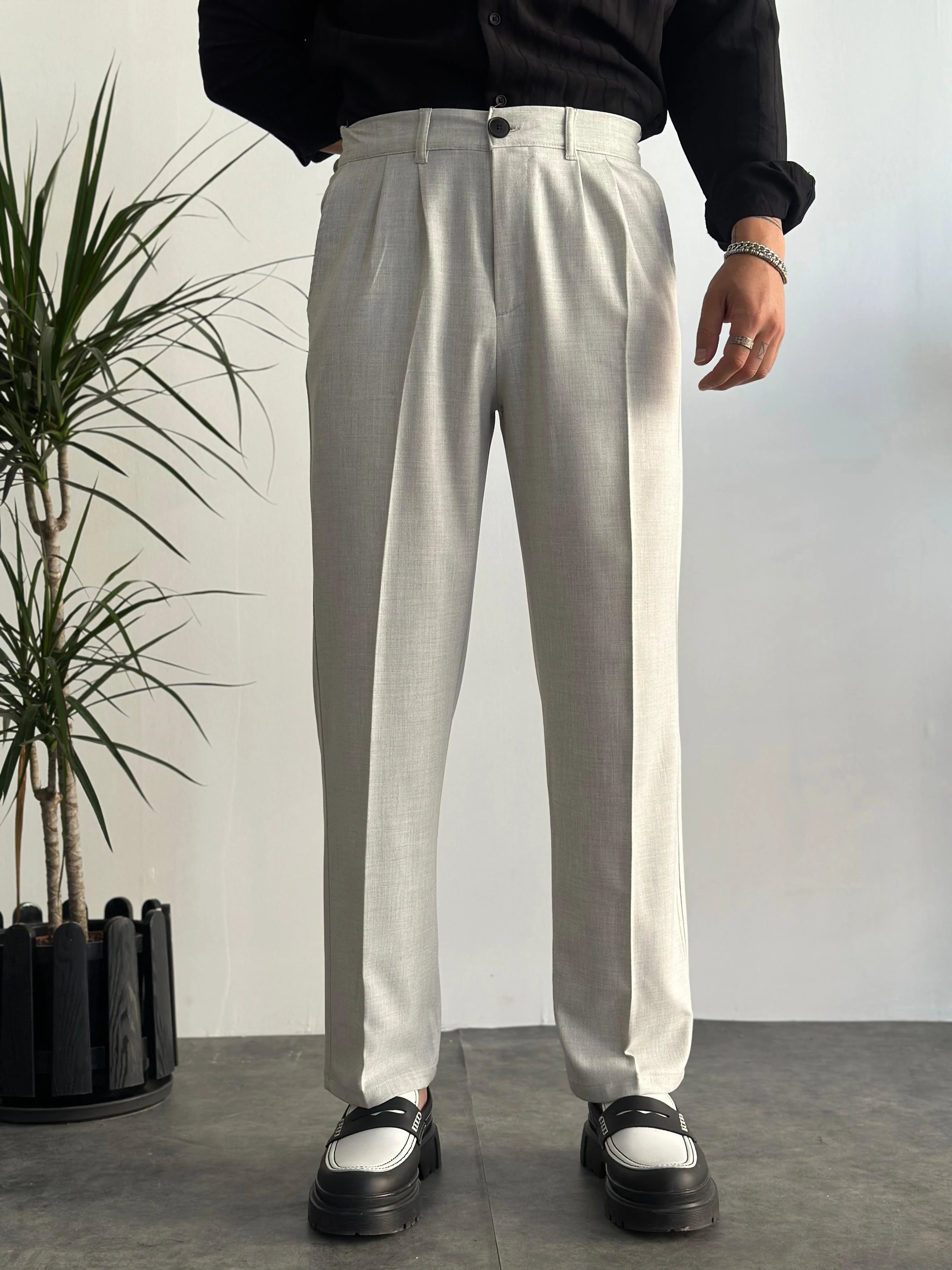 Comfort-Waist Pleated Trousers
