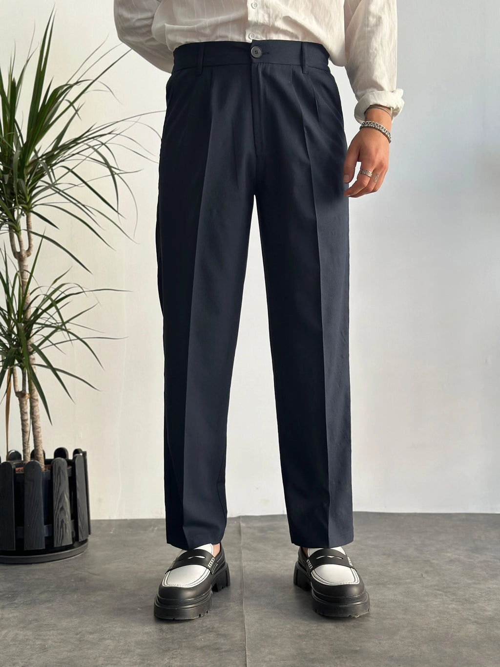 Comfort-Waist Pleated Trousers