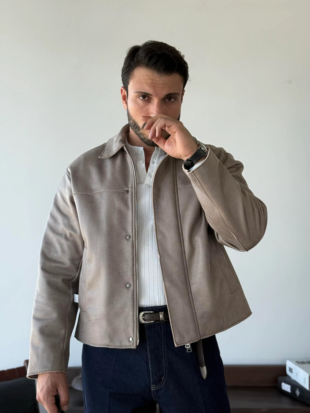 Zaur Minimalist Leather Blouson