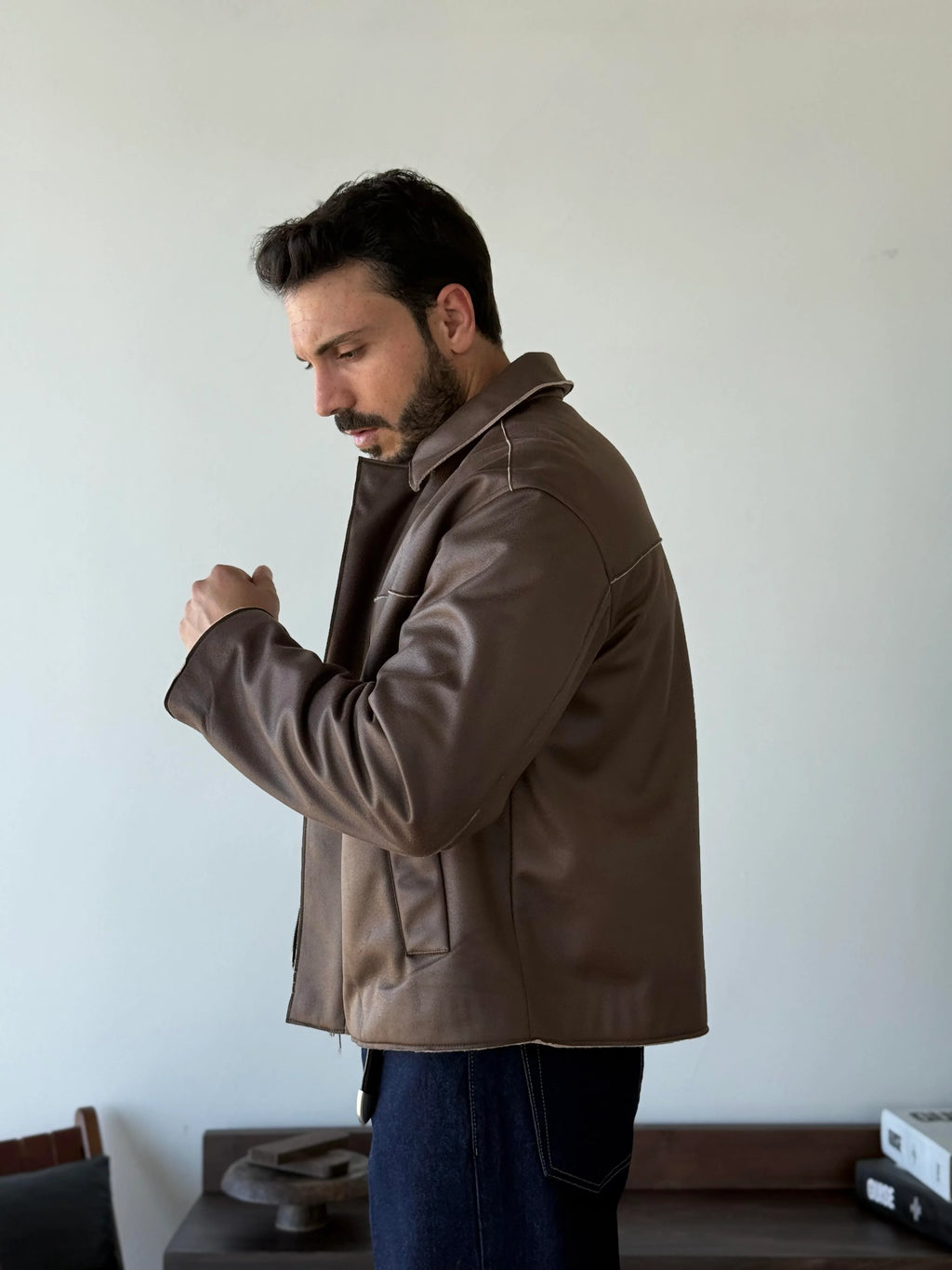 Zaur Minimalist Leather Blouson