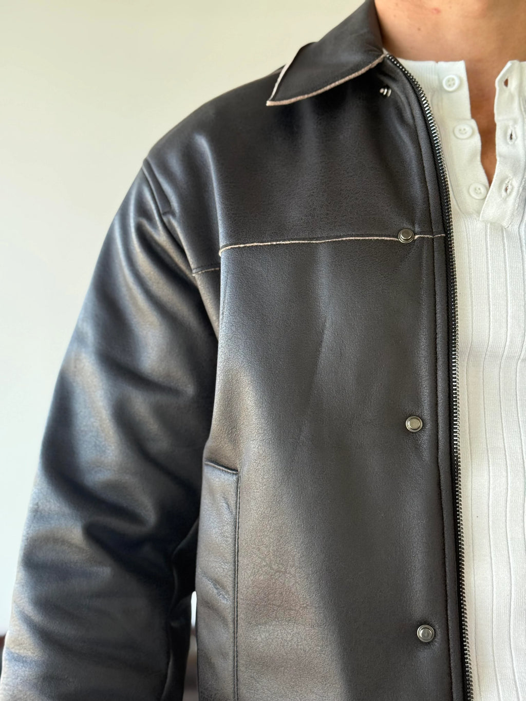 Zaur Minimalist Leather Blouson