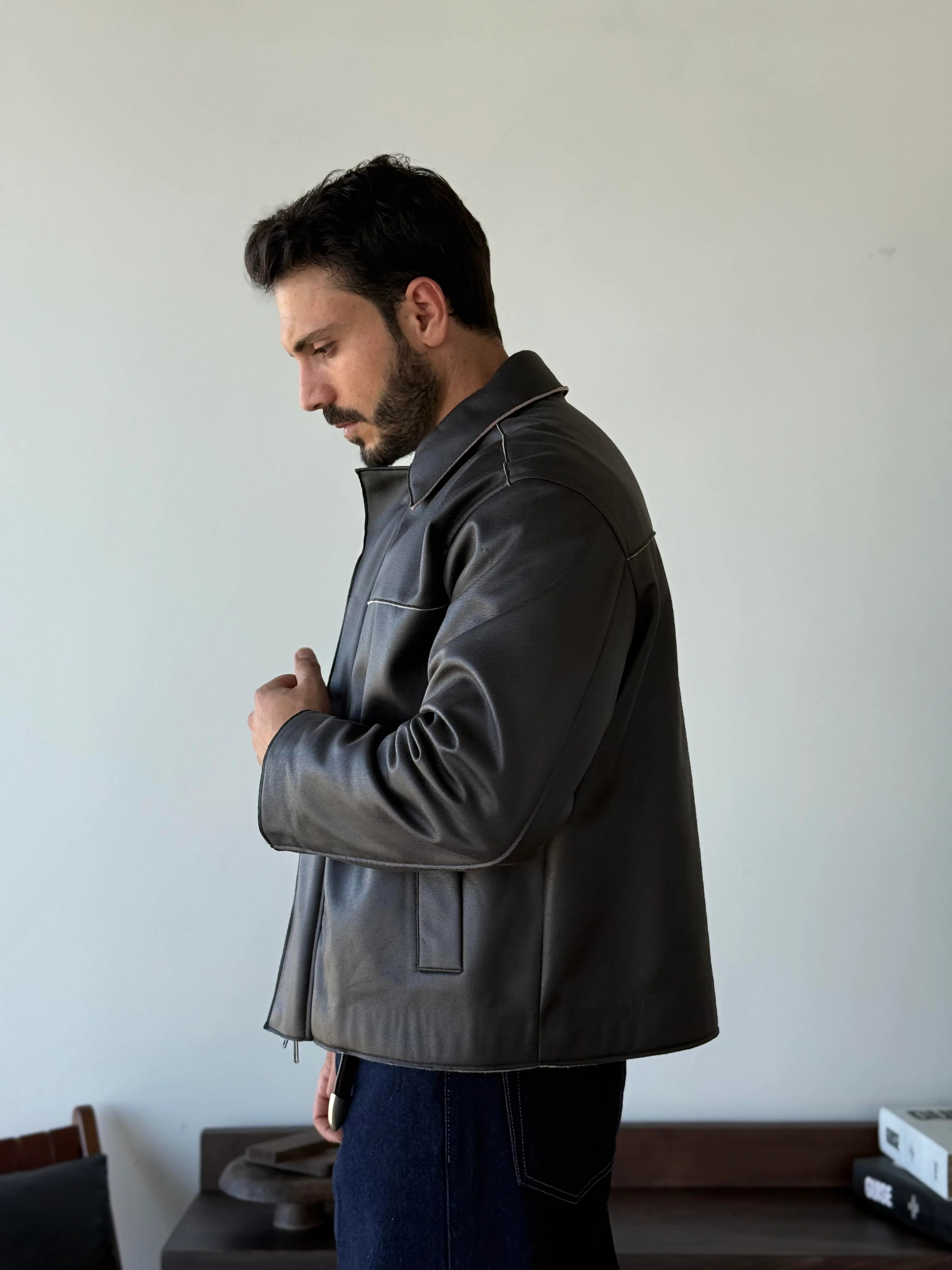 Zaur Minimalist Leather Blouson